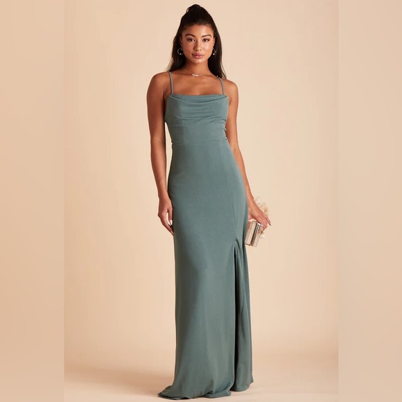 NWT Birdy Grey Dress ASH DRESS CREPE SEA GLASS Size Small Bridesmaid Best Seller - Picture 4 of 8